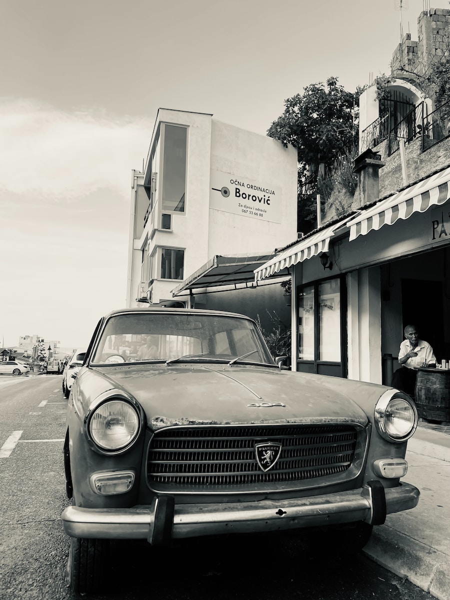 a car parked on the side of a road